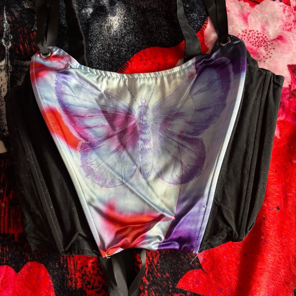 Current Mood Moth Corset Top